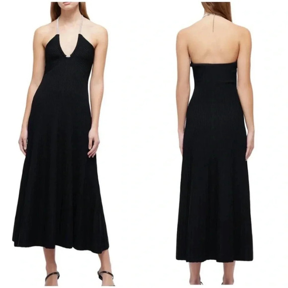 Jonathan Simkhai Sadira Dress in Black Size Small NWT New - Picture 4 of 16